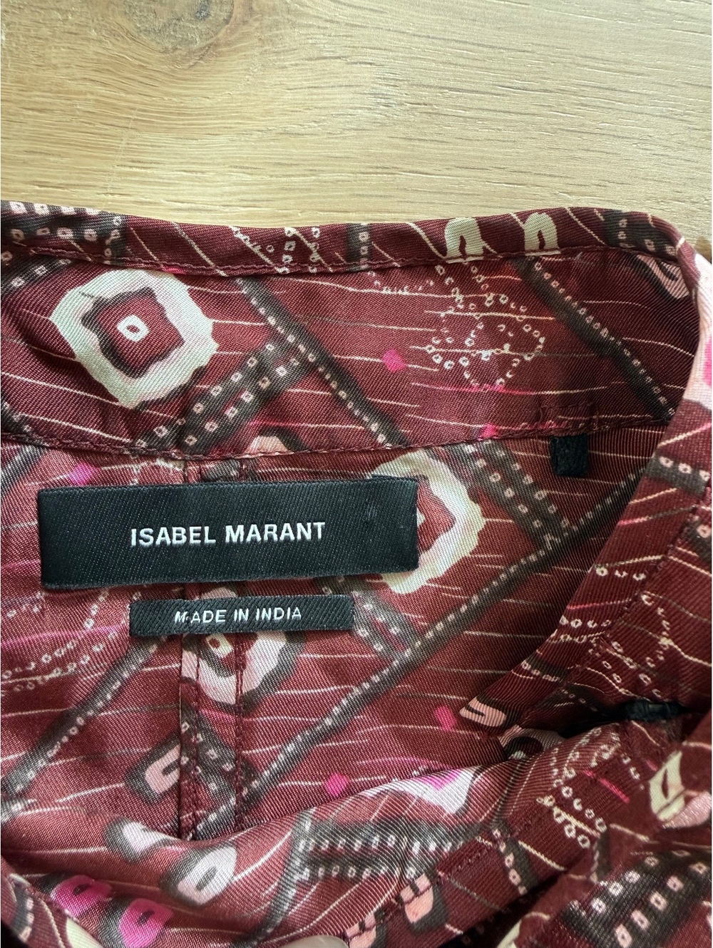 Isabel Marant Silk Printed Wrap Top FR 38 M Red Sleeveless Blouse - Picture 5 of 10